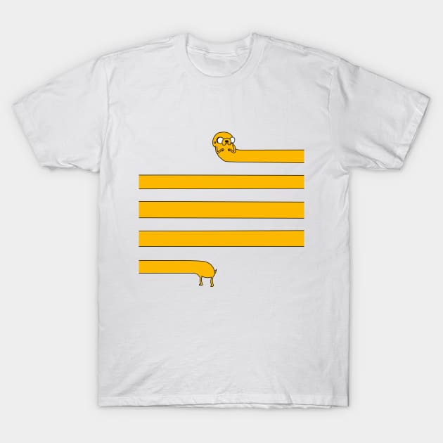 Jake the dog Stripe pattern T-Shirt by LICENSEDLEGIT